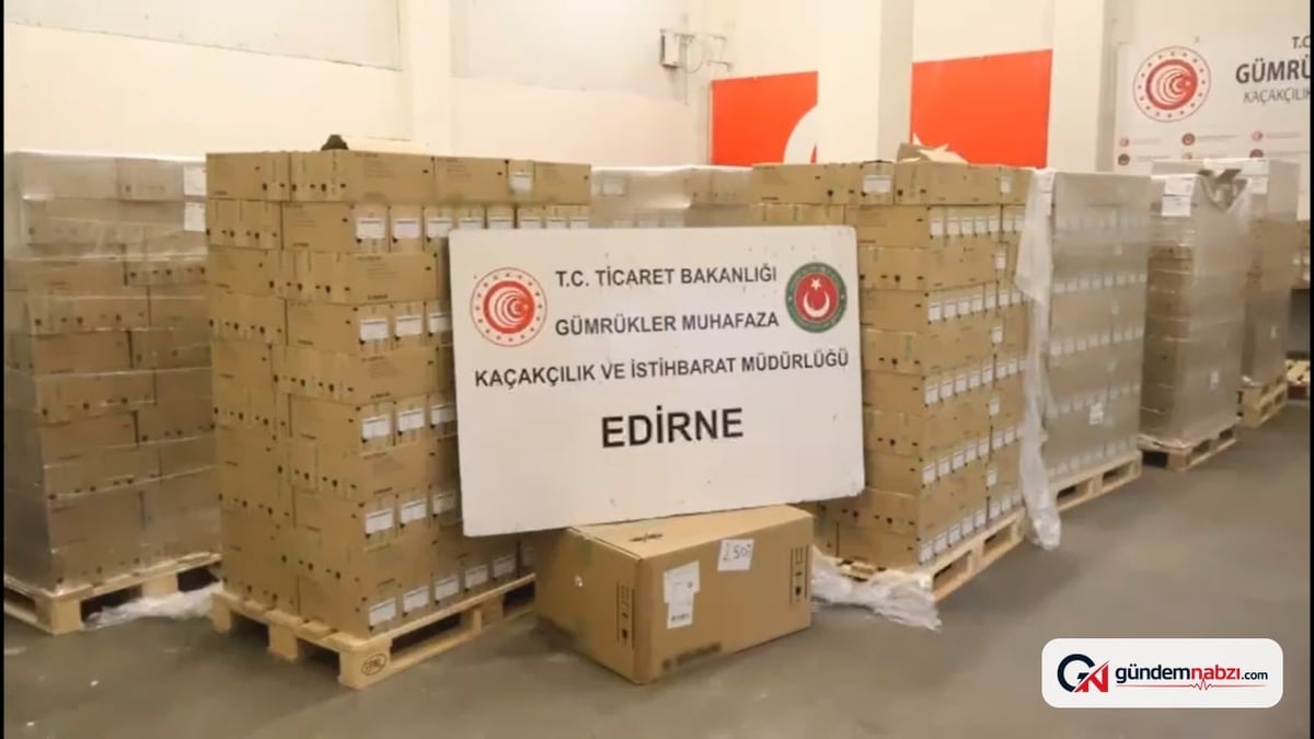 Edirne'de gümrükte ele geçirilen kaçak eşyanın değeri 9 milyon TL