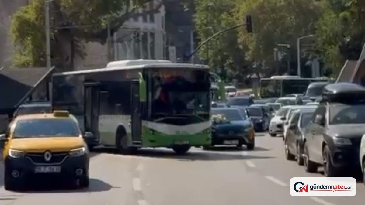 Bursa'da otobüs şoförü düğün konvoyunun önünü kesti
