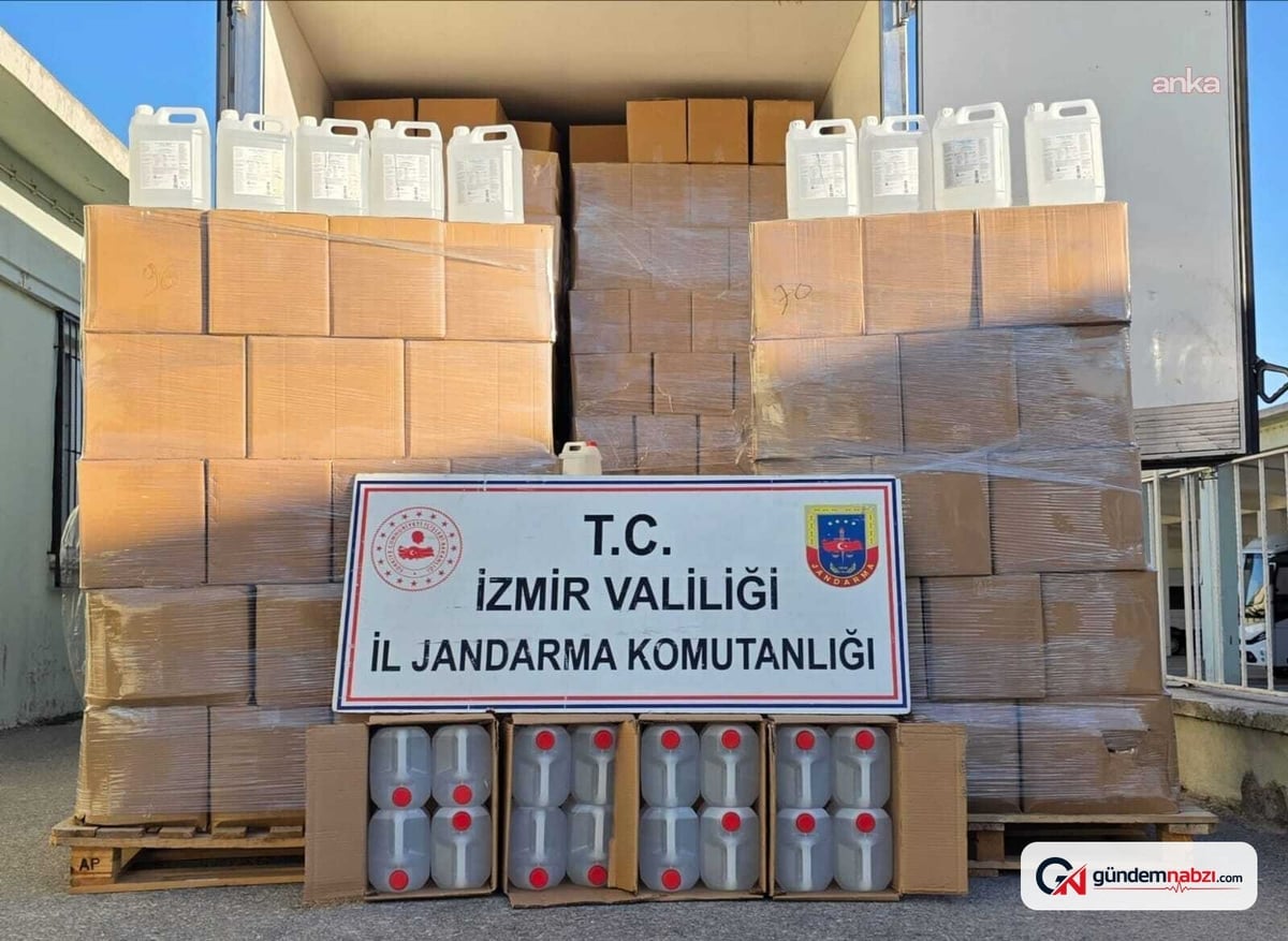 İzmir'de Jandarma operasyonunda 19 bin 260 litre etil alkol ele geçirildi