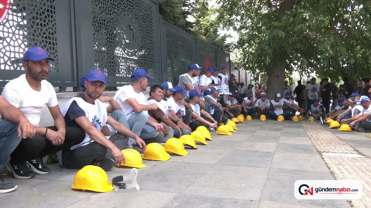 Doruk Madencilik işçileri, Çalışma Bakanlığı önünde eylem yaptı