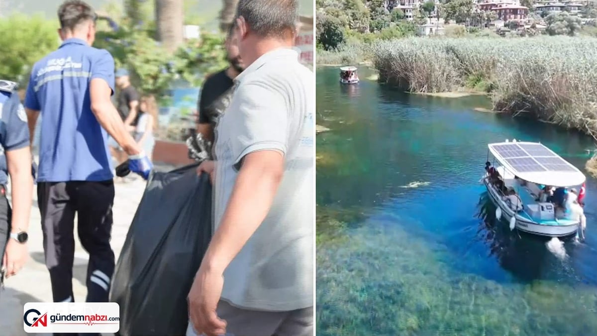 Akyaka Azmak'ta dip temizliği yapıldı