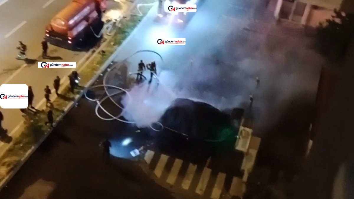 Kayseri'de alev alan elektrikli araç müdahale sırasında patladı