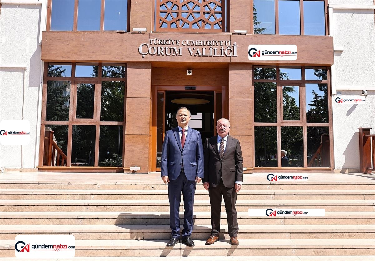 Kırgızistan Büyükelçisi Kazakbaev'den Çorum Valisi Çalgan'a ziyaret