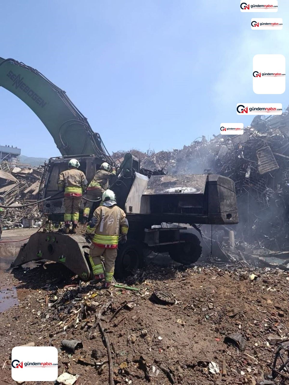 Hatay'da iş makinesi yangını söndürüldü