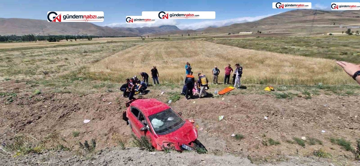 Bayburt'ta otomobil takla attı: 4'ü çocuk 8 yaralı