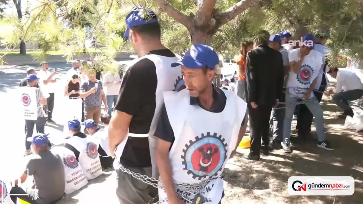 Madenciler kendilerini zincirledi: Gözaltılar var